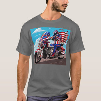 USA Mannen Motorcross Biker Dirt Bike Amerikaanse  T-shirt