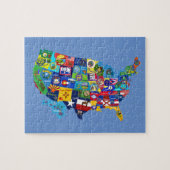 USA MAP avec drapeaux puzzle puzzle puzzle (Horizontal)