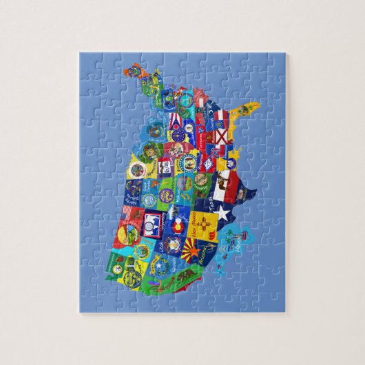 USA MAP avec drapeaux puzzle puzzle puzzle (Vertical)