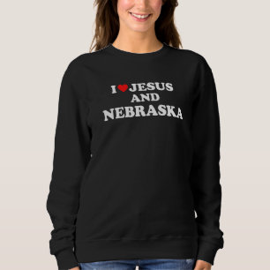 Usa Map Christelijk I Love Jesus and Nebraska Trui