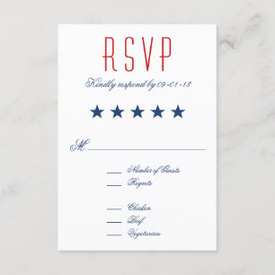 USA Mariage du drapeau patriotique RSVP