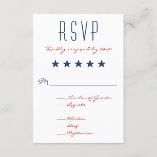 USA Mariage du drapeau patriotique RSVP 2