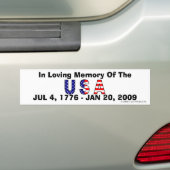 USA Memory Bumpersticker (Op auto)