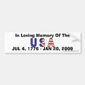 USA Memory Bumpersticker (Voorkant)