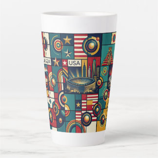 USA Mexico Canada Klimt stijl fine art wanddecorat Latte Mok