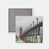 USA, Michigan, Lake Michigan Shore, Grand Haven: Magneet (Voorkant / Achterkant)