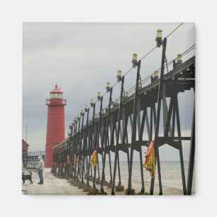 USA, Michigan, Lake Michigan Shore, Grand Haven: Magneet