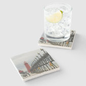 USA, Michigan, Lake Michigan Shore, Grand Haven: Stenen Onderzetter (Zijkant)