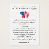 USA Military Yukla 27 Memorial Prayer Cards  (Dos)