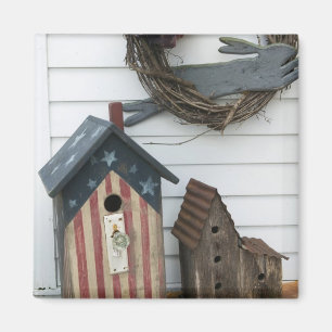 USA, Missouri, Herman: Patriottische Birdhouses, Magneet
