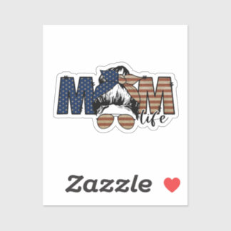 USA Mom Life Wine Tumbler – Rustic American Flag Sticker