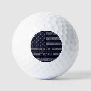 USA Monogram Blauw Grunge Amerikaanse Vlag Golfballen