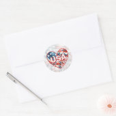 USA Naam toevoegen Ronde Sticker (Envelop)