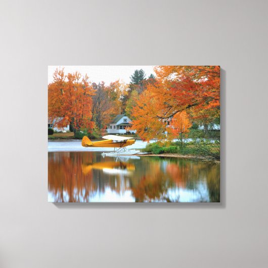 USA, New England, New Hampshire. Float Plane Canvas Afdruk (Voorkant)