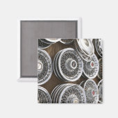 USA, New Mexico, Prewitt: Auto Hubcaps / Rt. 66 Magneet (Voorkant / Achterkant)