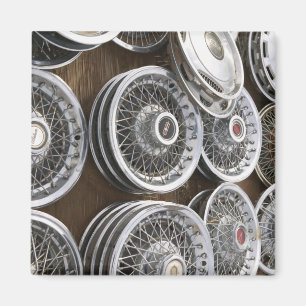 USA, New Mexico, Prewitt: Auto Hubcaps / Rt. 66 Magneet