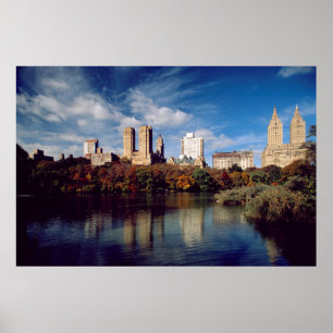 USA, New York City, Central Park, Lake Poster