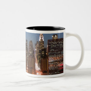 USA, New York, New York City, Manhattan: antenne Tweekleurige Koffiemok