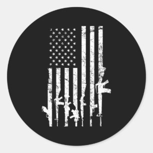 USA noodlijdende vlag Pistolen Pro Pistool 2e ADT  Ronde Sticker