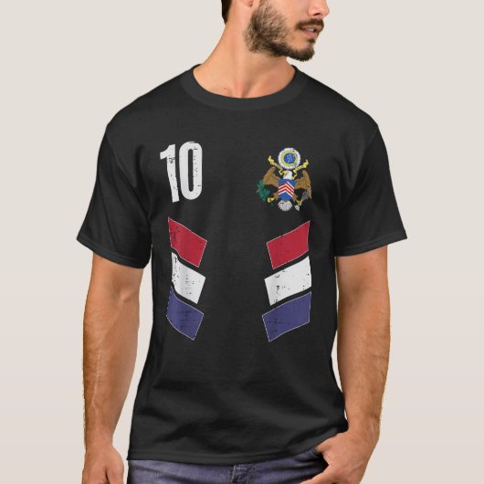 USA Nummer 10 Amerika Voetbal Mannen Vrouwen Kinde T-shirt (Voorkant)