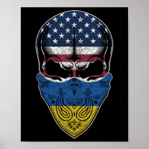 Usa Oekraine Roots - Oekraïens Amerikaanse Vlag Sc Poster