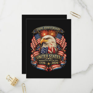 USA onafhankelijkheid 250e verjaardag 1776 2026 Uitnodiging Briefkaart