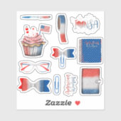 Usa Onafhankelijkheidsdag planner sticker set 02 (Vel)