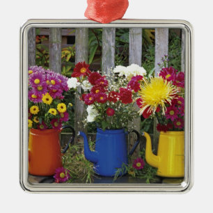 USA, Oregon, Portland. Antiek enamelware Metalen Ornament