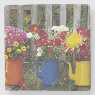 USA, Oregon, Portland. Antiek enamelware Stenen Onderzetter