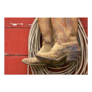 USA, Oregon, Seneca, Ponderosa Ranch. Dichtbij Foto Afdruk