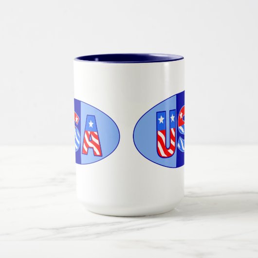 USA Oval Coffee Mug (Centre)
