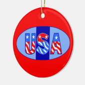 USA Oval Keramisch Ornament (Links)