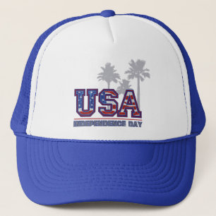 USA Palm Independence Day Trucker hoeden Pet