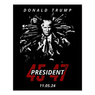 USA Patriot Donald Trump Rally 2024 Vecht! Perfect Poster
