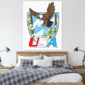 USA Patriot logo Canvas Afdruk (Insitu (Slaapkamer))
