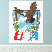 USA Patriot logo Canvas Afdruk (Insitu (Houten vloer))
