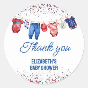 USA Patriotic All American Baby Rood Wit en Blauw Ronde Sticker