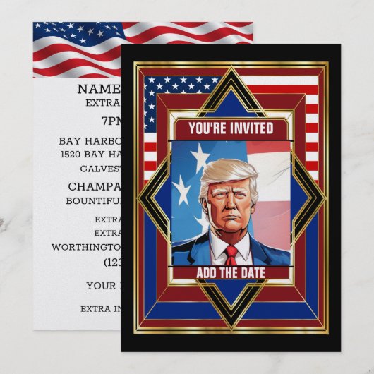 USA Patriotic Deco Kaart (Voorkant / Achterkant)