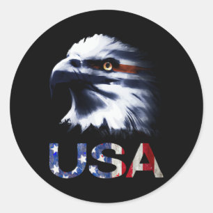 USA Patriotic Eagle Head - 4 juli Onafhankelijkhei Ronde Sticker