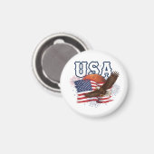 USA Patriotic Eagle with Mars Red Planet Design Magneet (Voorkant / Achterkant)