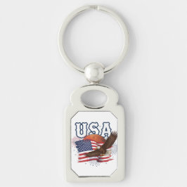 USA Patriotic Eagle with Mars Red Planet Design Sleutelhanger