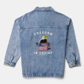 USA Patriotic Flag and Eagle Freedom In Christ  Denim Jacket (Achterkant)