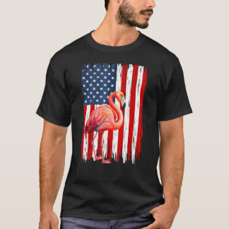 USA Patriotic Flamingo American Flag 4th Of July M T-shirt