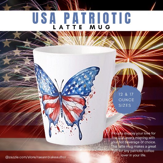 USA Patriotic Latte Mug