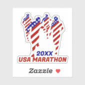USA Patriotic MARATHON / RELAY RUN Sticker (Vel)