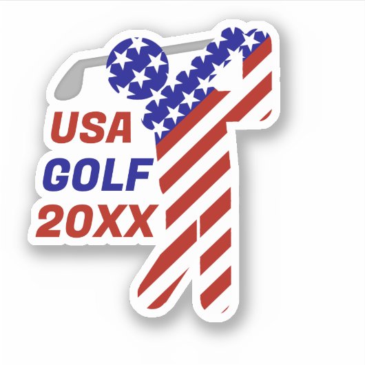 USA Patriotic MEN'S GOLF Sticker (Voorkant)