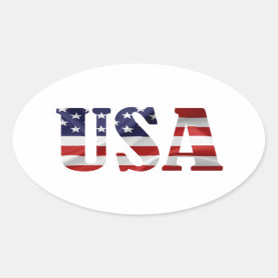 USA Patriotic Ovale Sticker