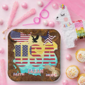 USA Patriotic Papieren Bordje (Feest)