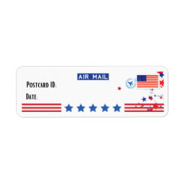 USA Patriotic Postcrossover Briefkaart ID Labels