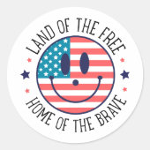USA Patriotic Ronde Sticker (Voorkant)